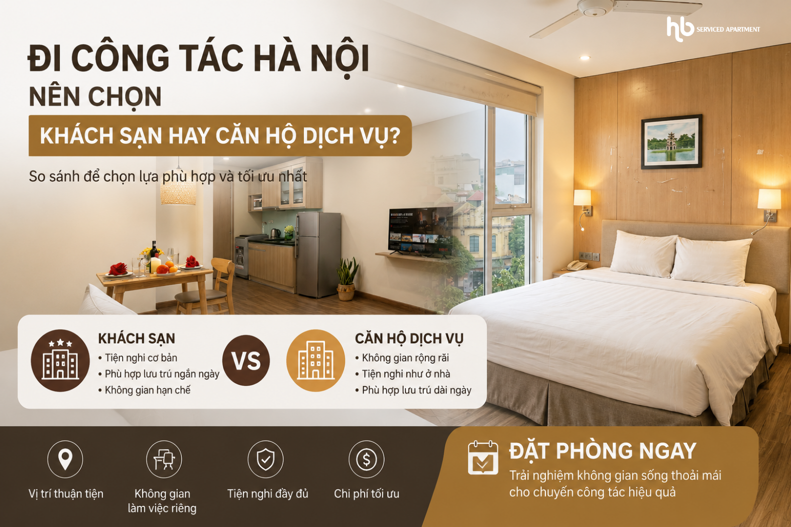 Đi công tác Hà Nội: Nên chọn khách sạn hay căn hộ dịch vụ để tối ưu chi phí và trải nghiệm?